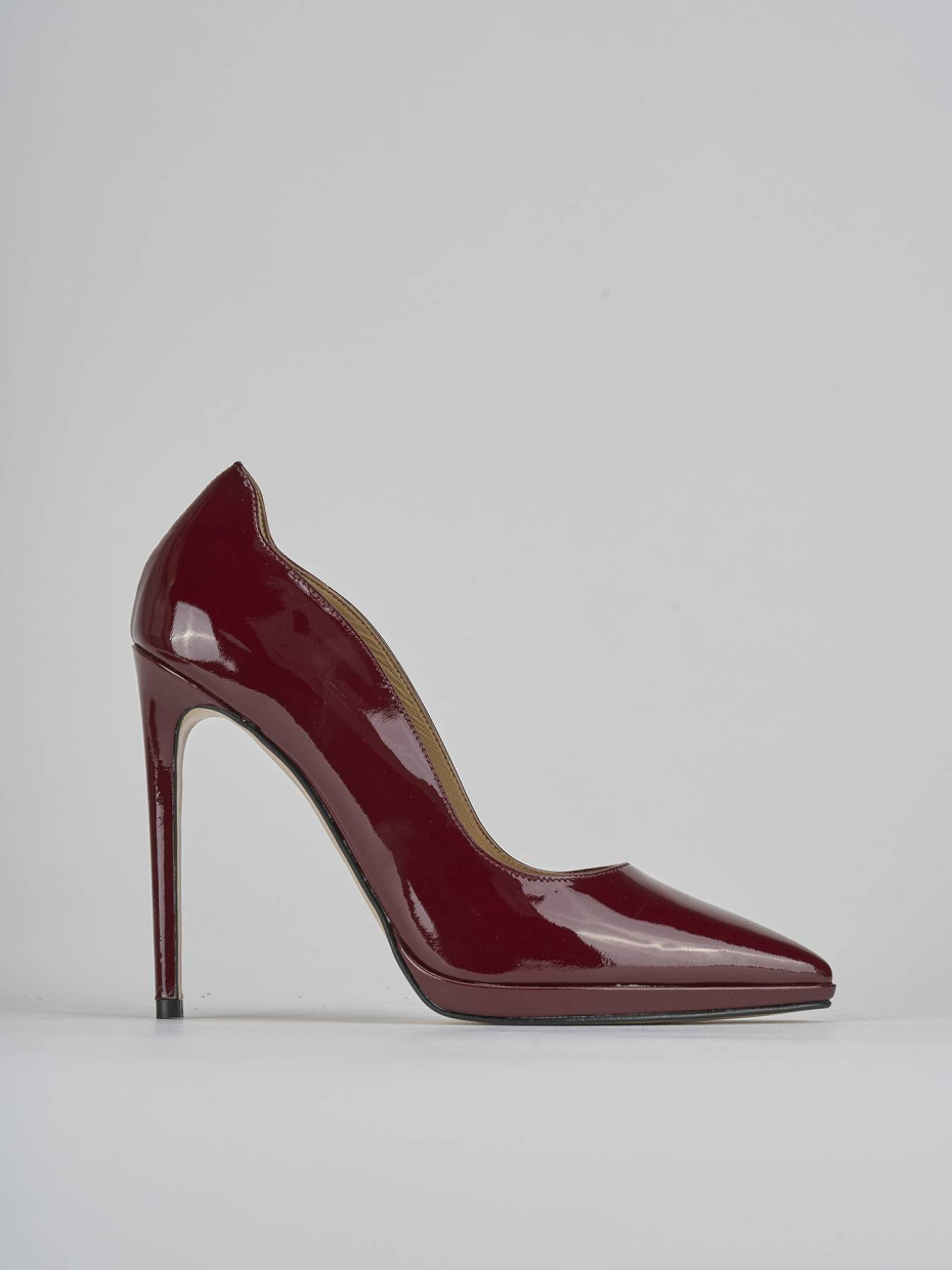 Décolleté e slingback tacco 11cm vernice bordo'