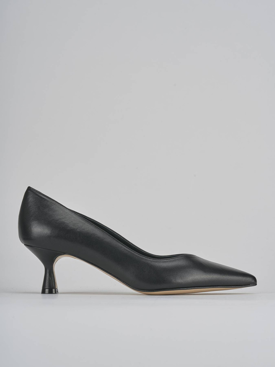 Décolleté e slingback tacco 5cm pelle nero