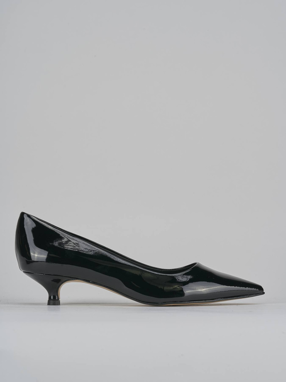 Décolleté e slingback tacco 3cm vernice nero