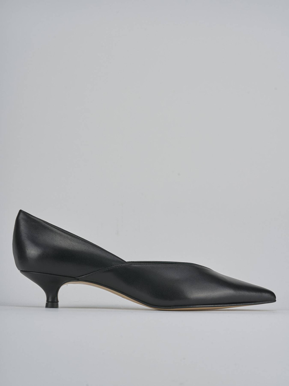 Décolleté e slingback tacco 3cm pelle nero