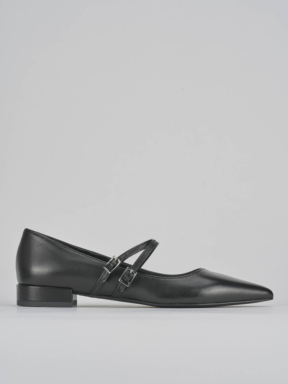 Ballerine tacco 2cm pelle nero