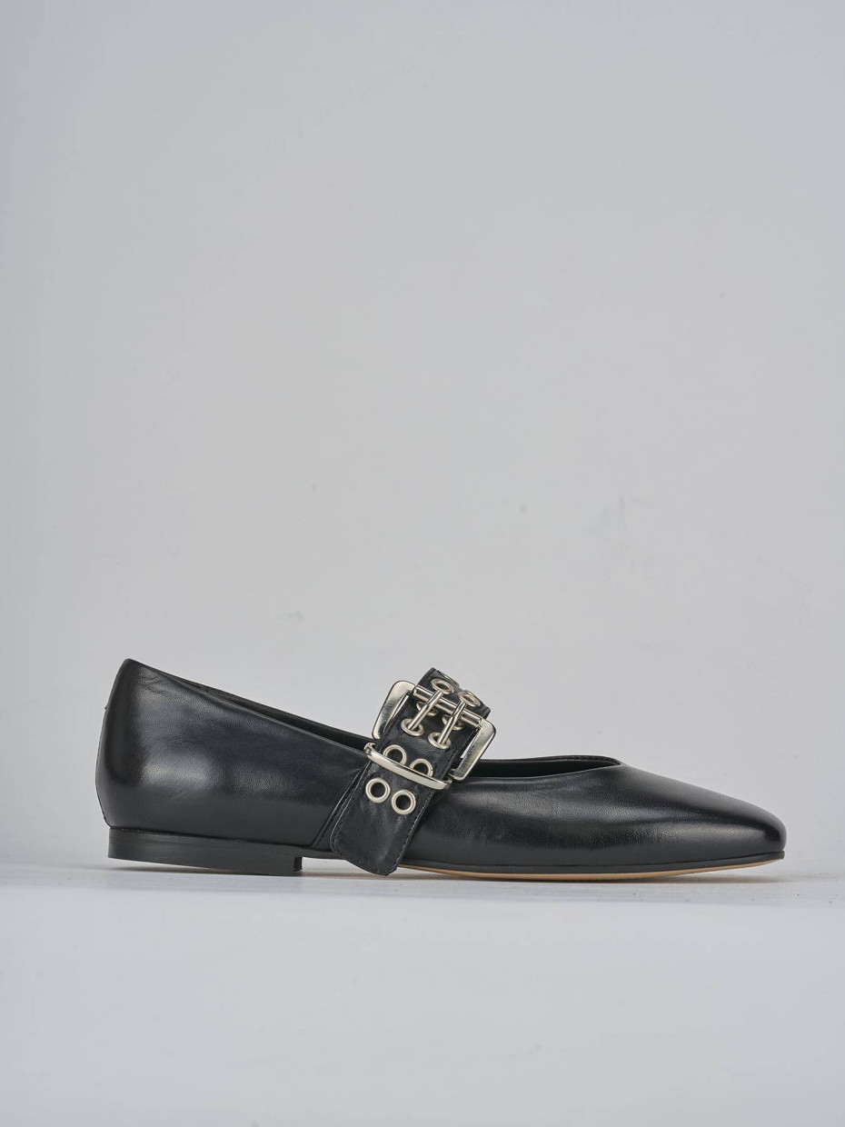 Ballerine tacco 1cm pelle nero