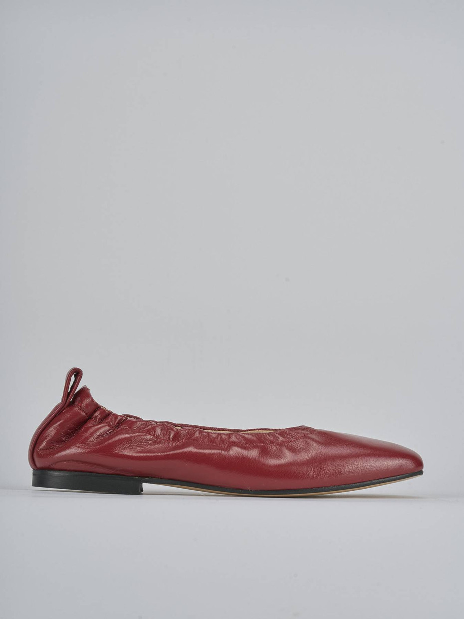 Ballerine tacco 1cm pelle rosso