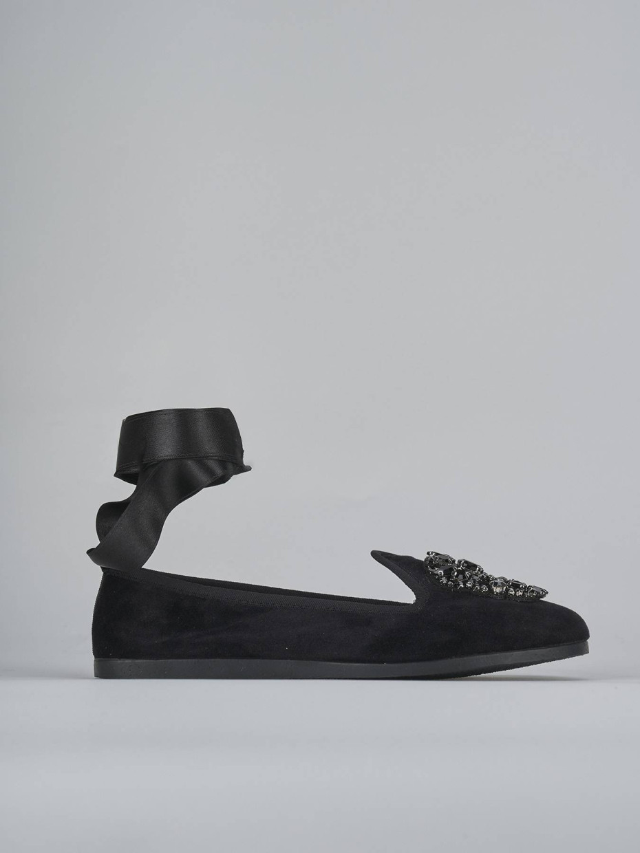 Ballerine tacco 1cm velluto nero