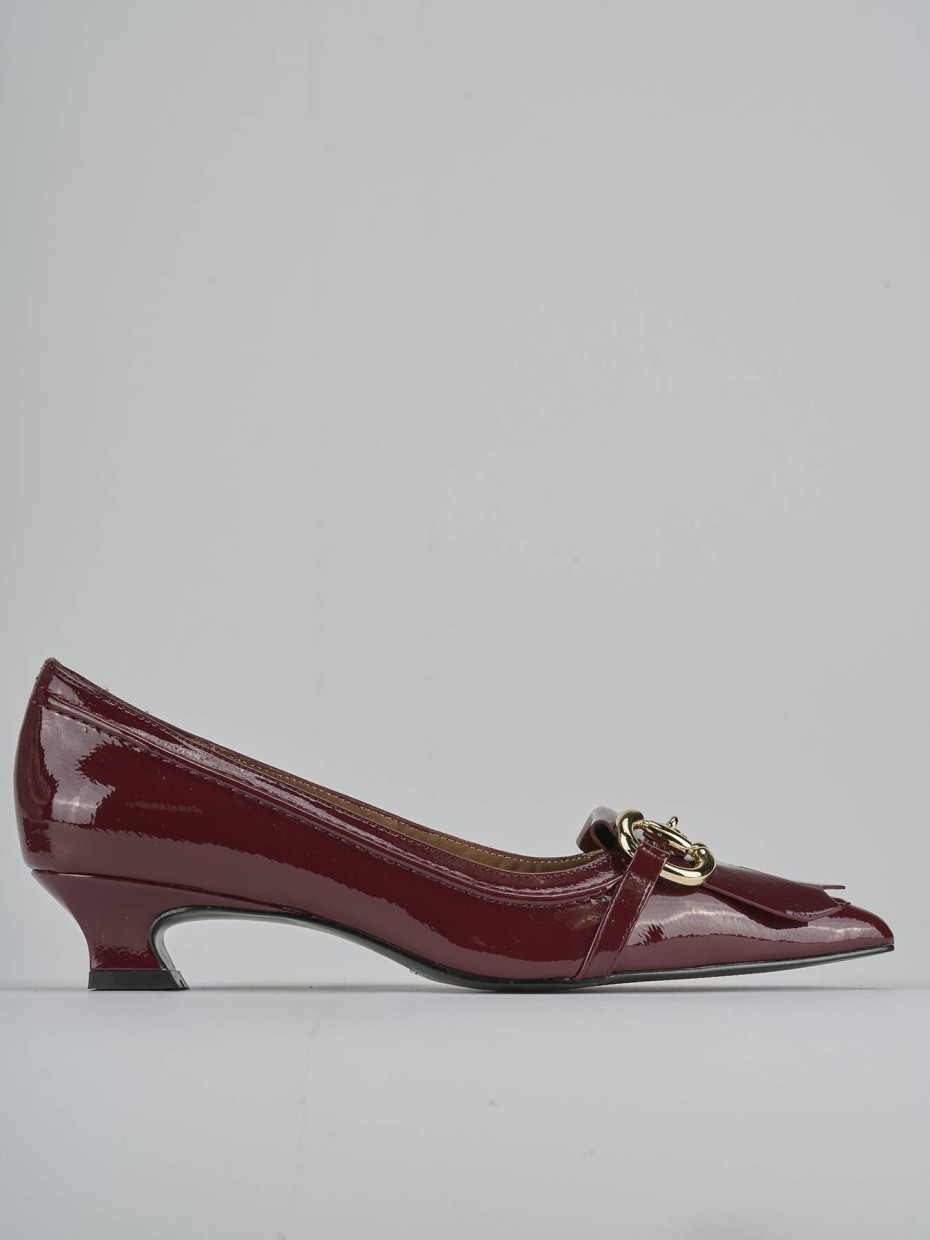 Décolleté e slingback tacco 3cm vernice bordo'