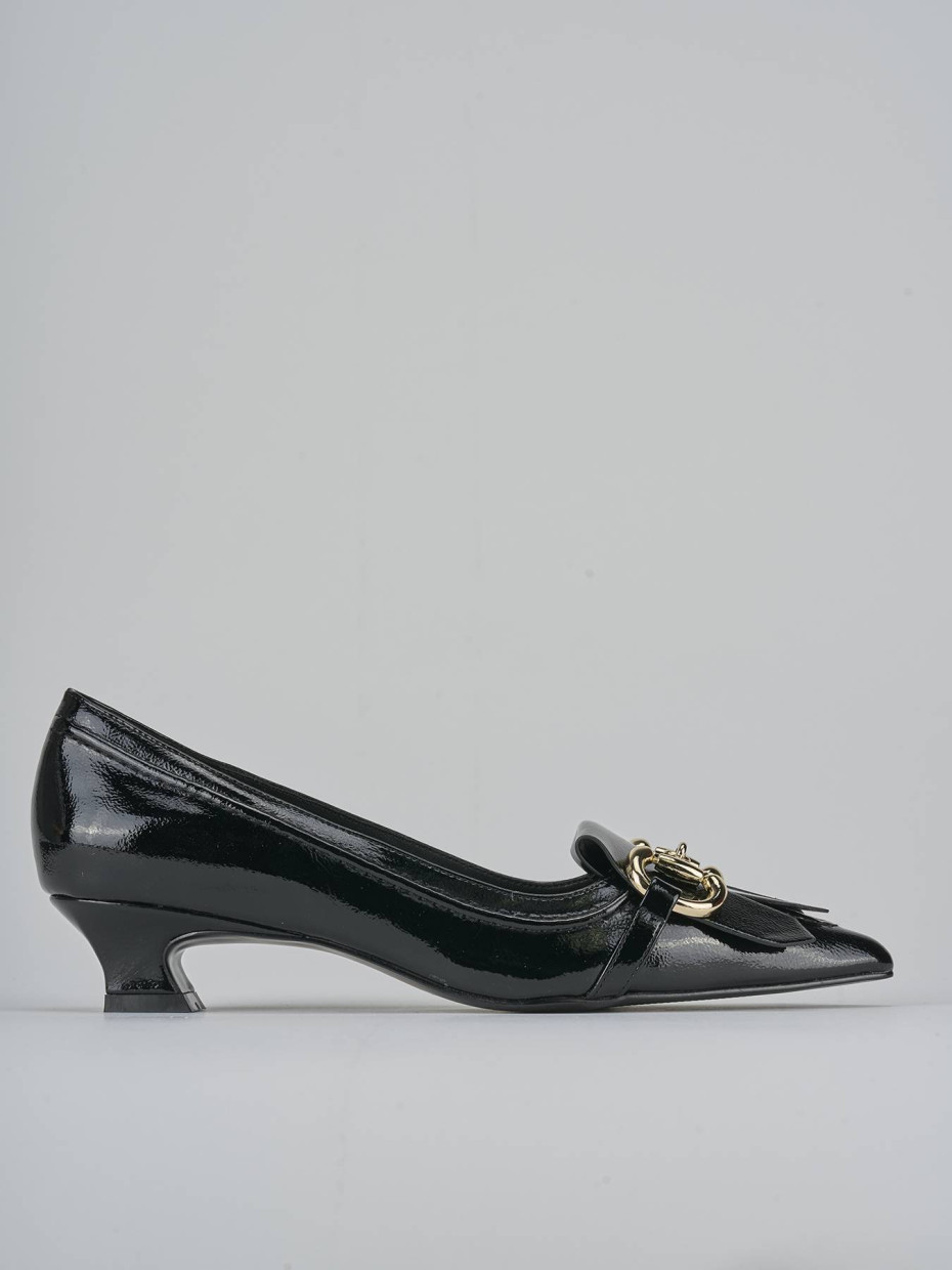 Décolleté e slingback tacco 3cm vernice nero