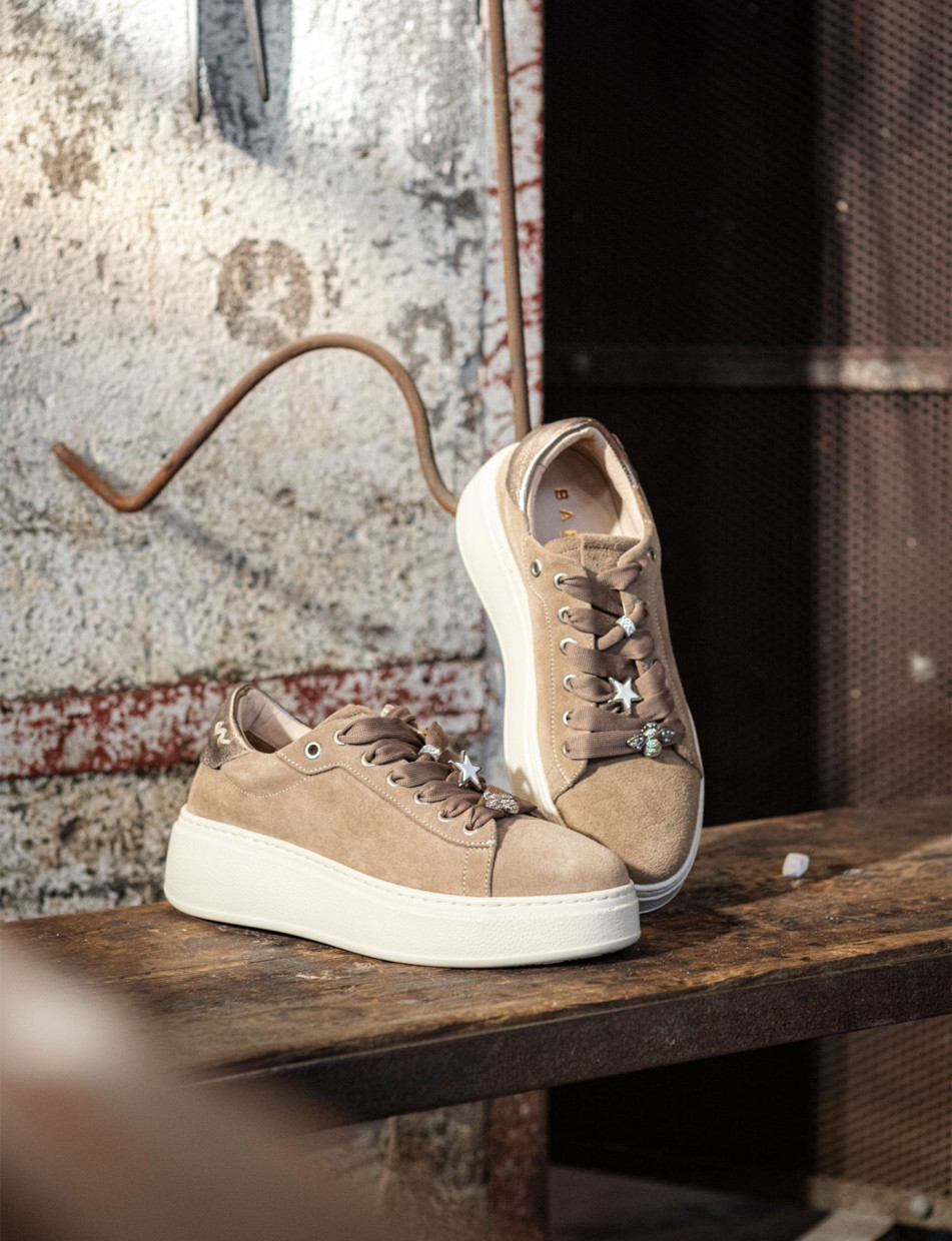 Sneakers camoscio beige