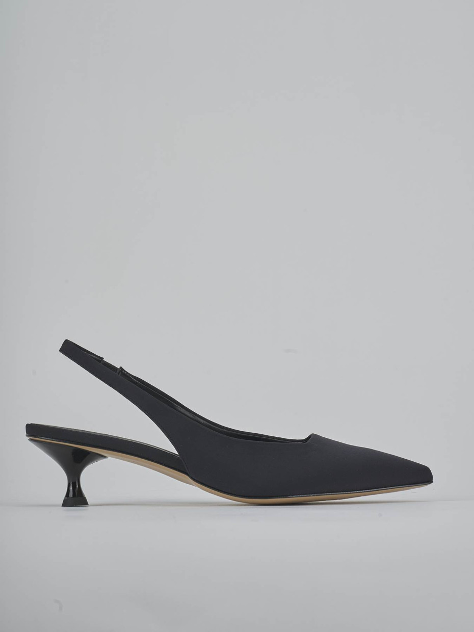 Décolleté e slingback tacco 4cm licra nero