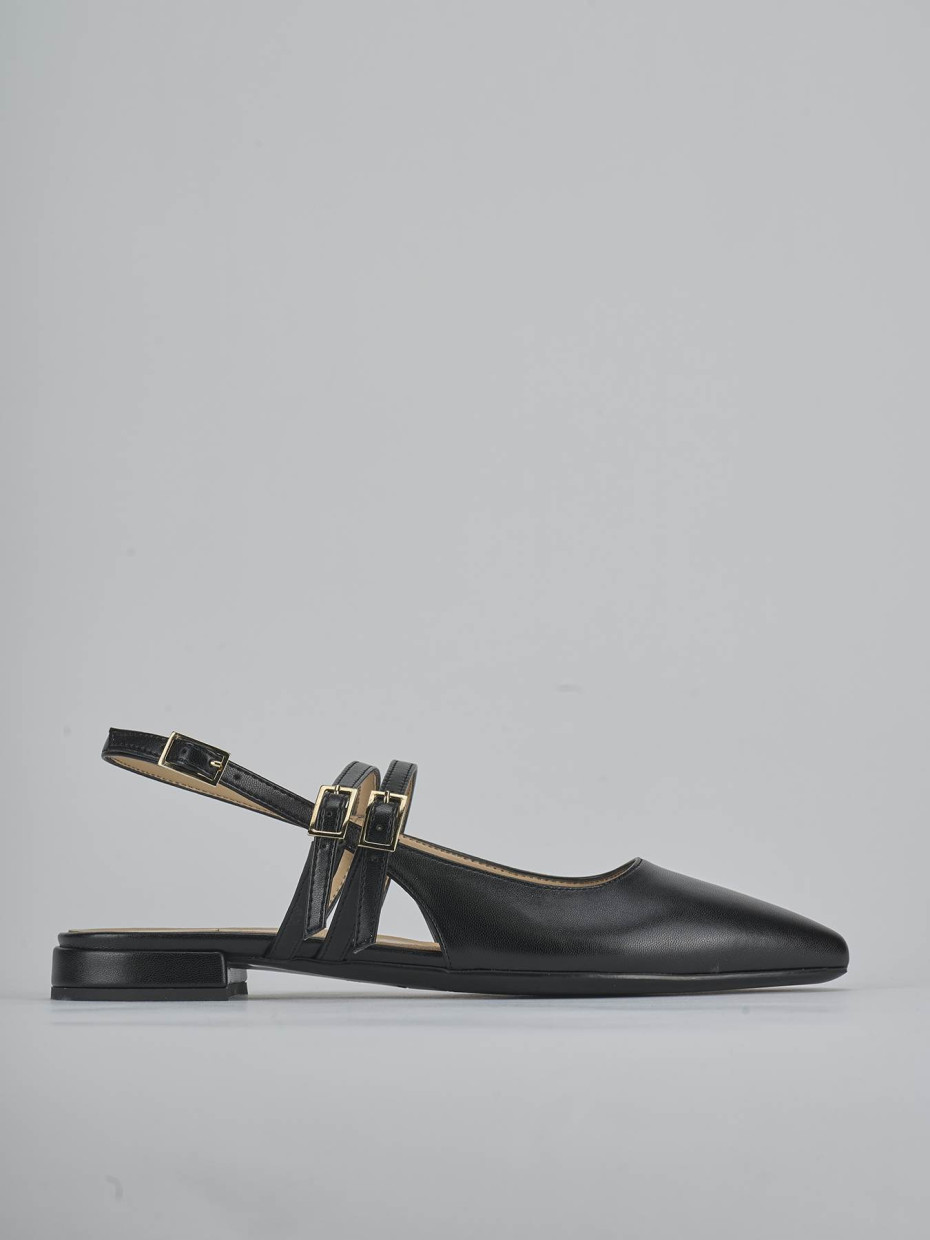 Ballerine tacco 2cm pelle nero