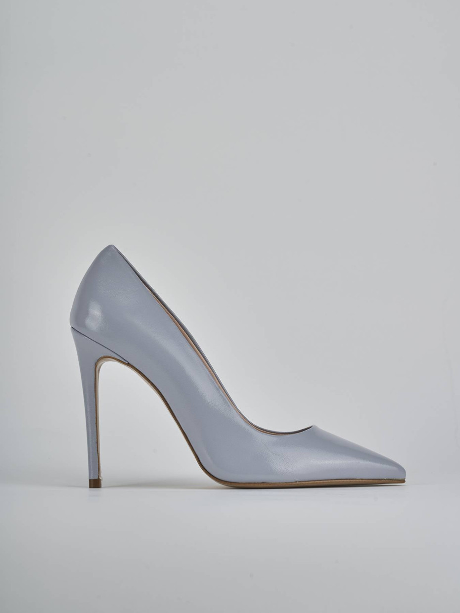 Décolleté e slingback tacco 10cm vernice azzurro