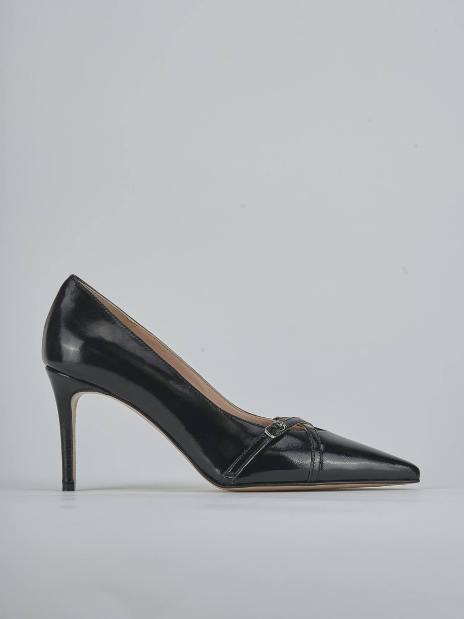 Décolleté e slingback tacco 7cm vernice nero