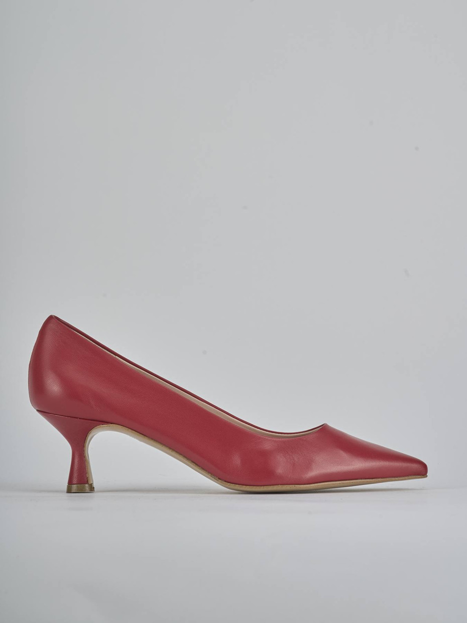 Décolleté e slingback tacco 5cm pelle rosso