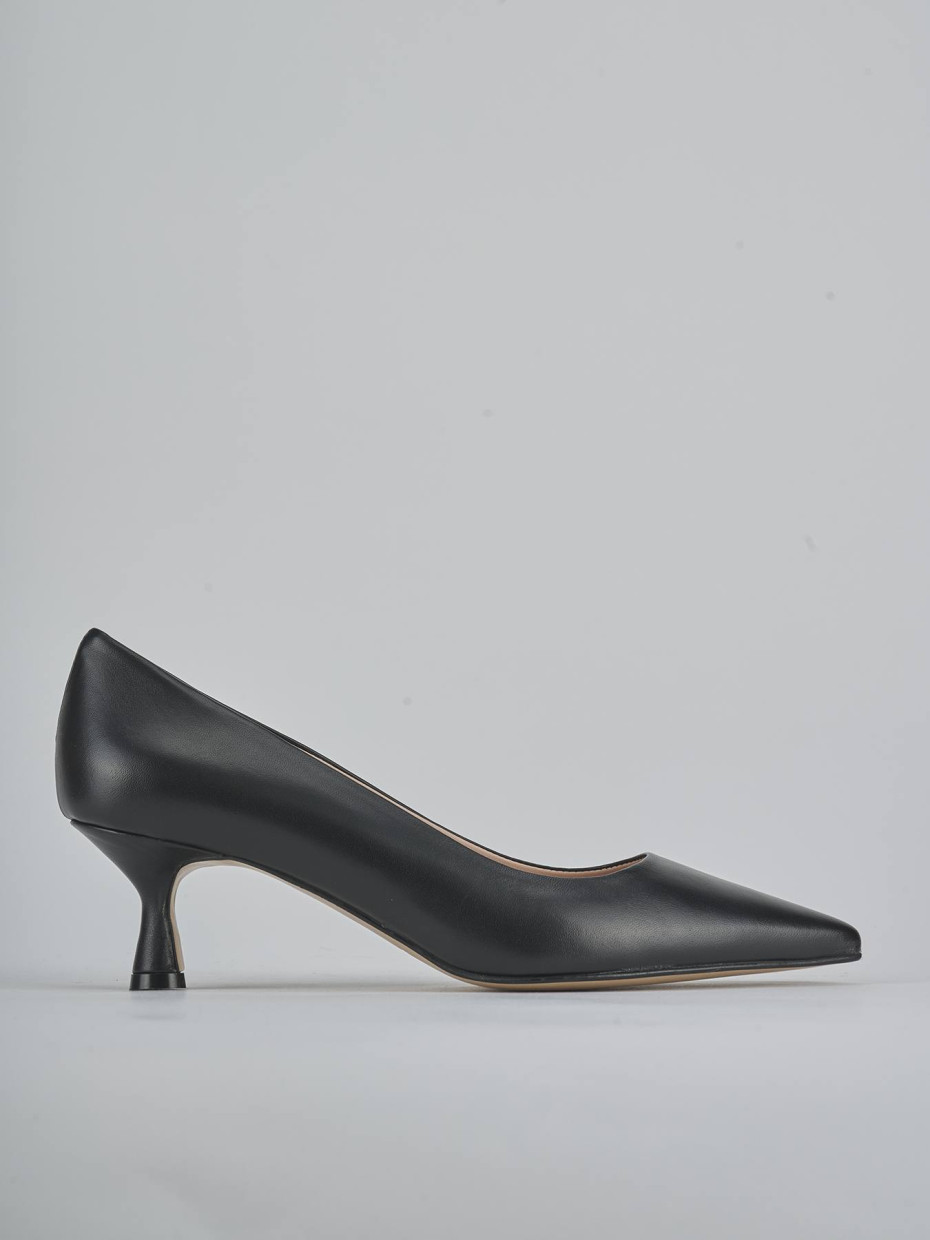 Décolleté e slingback tacco 5cm pelle nero