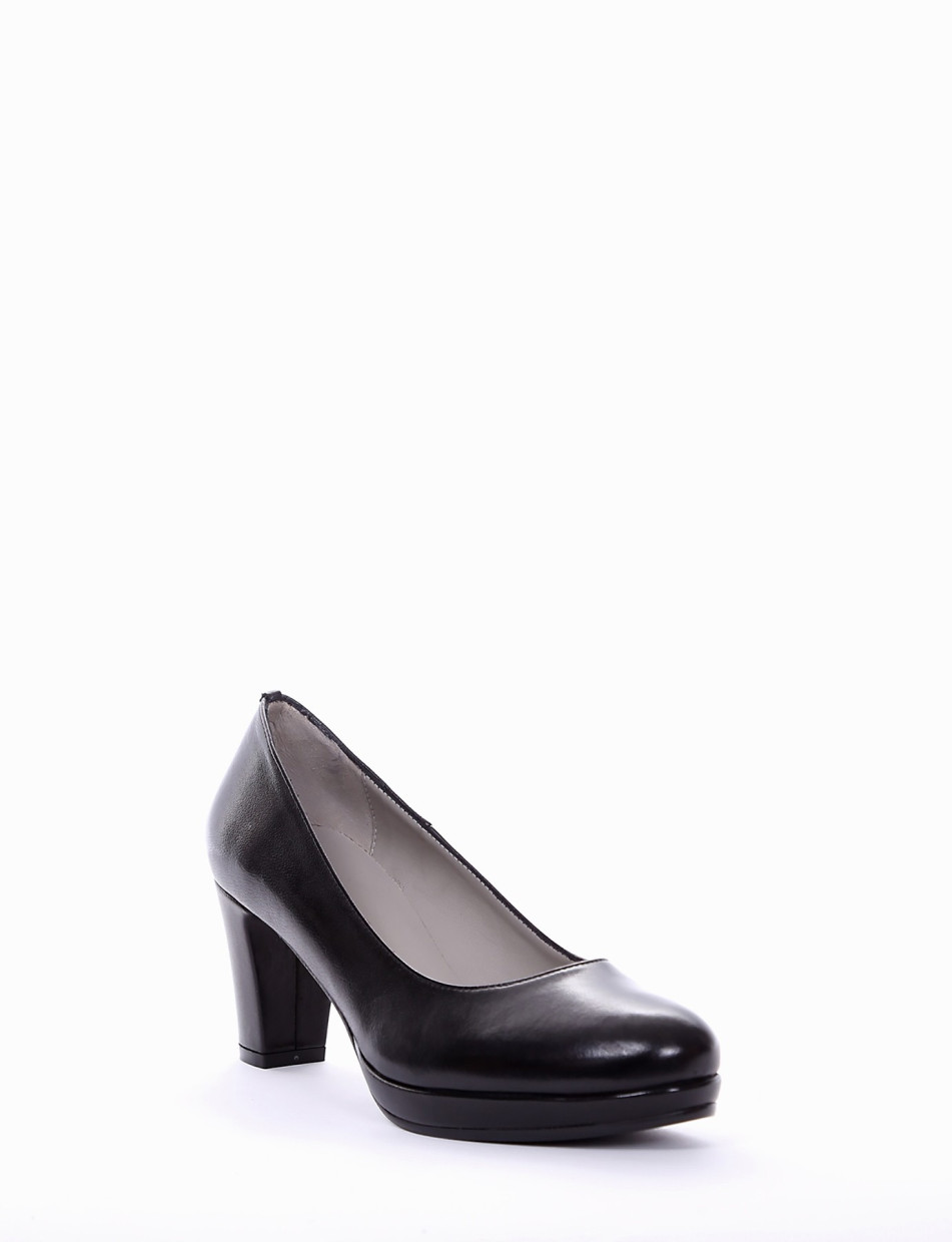 Pumps heel 5 cm black leather