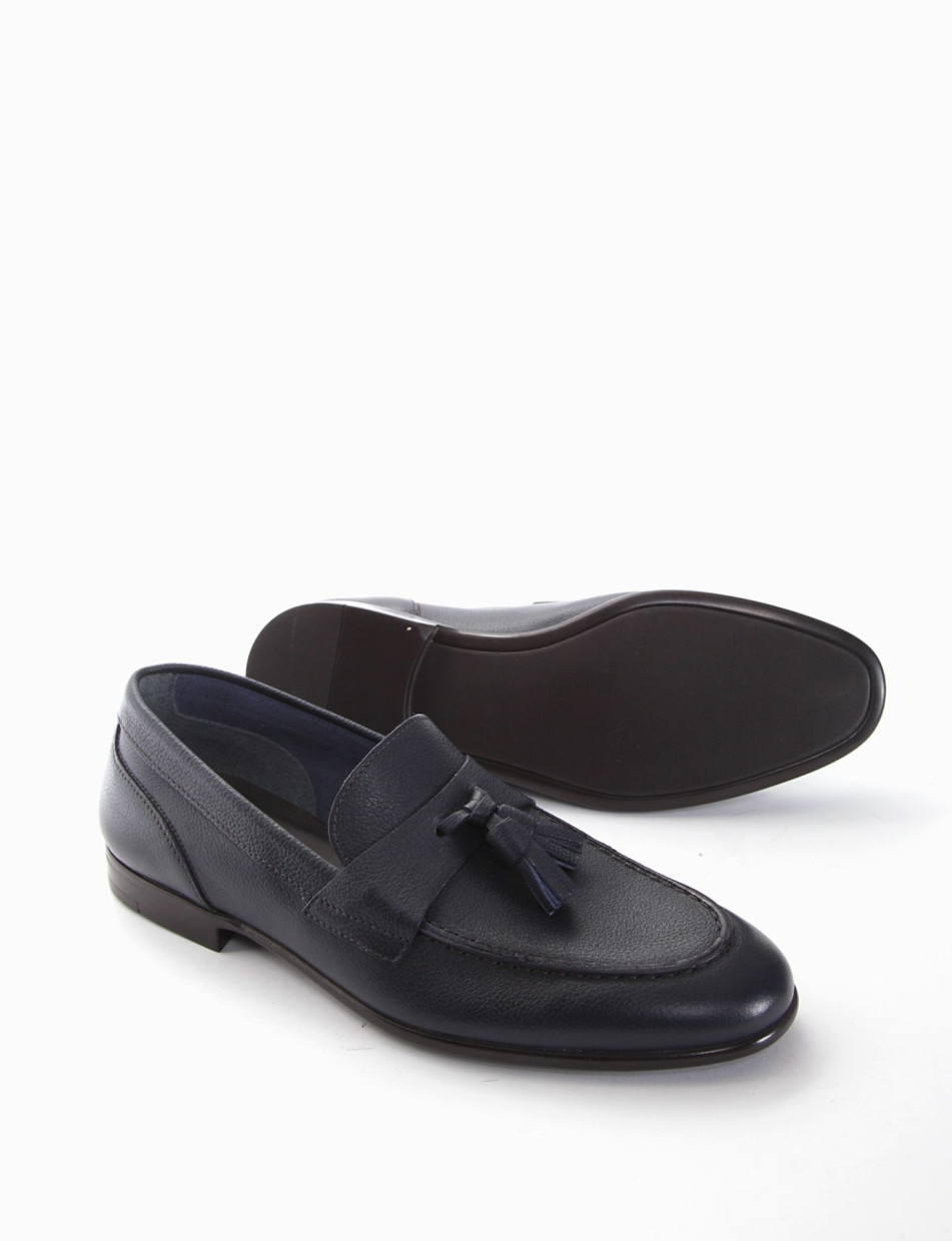 mocassino tacco 2 cm blu