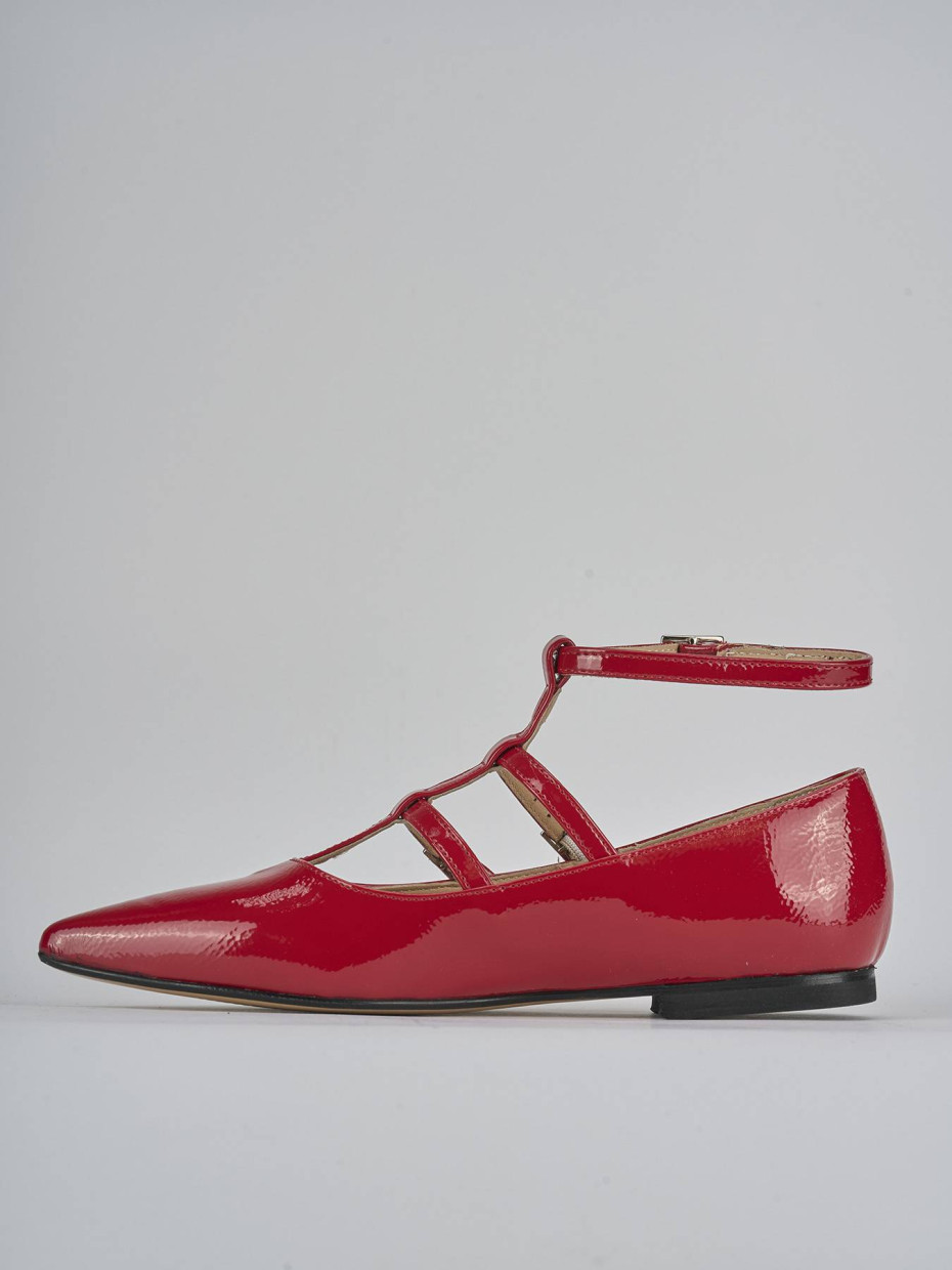 Ballerine tacco 1cm vernice rosso