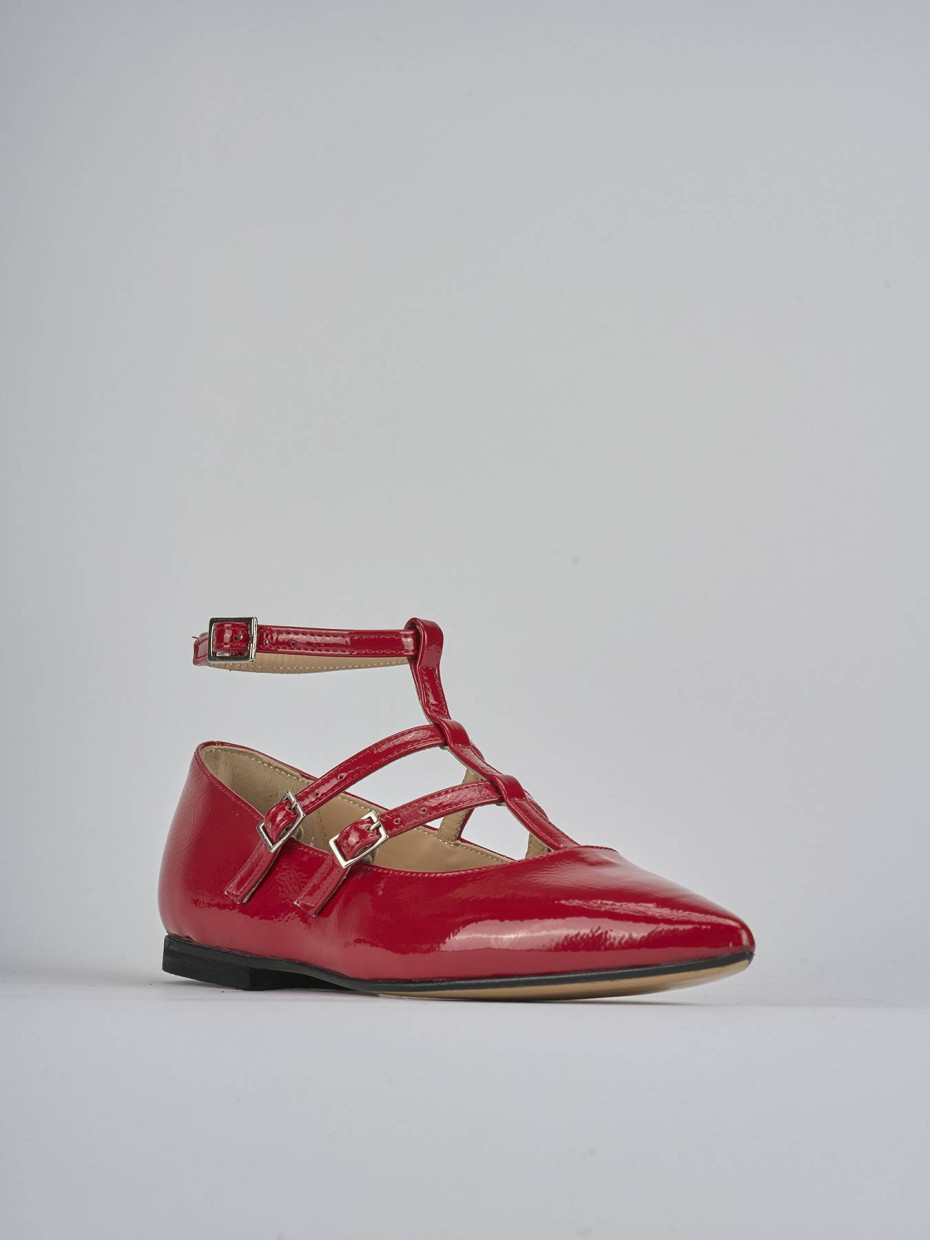 Ballerine tacco 1cm vernice rosso