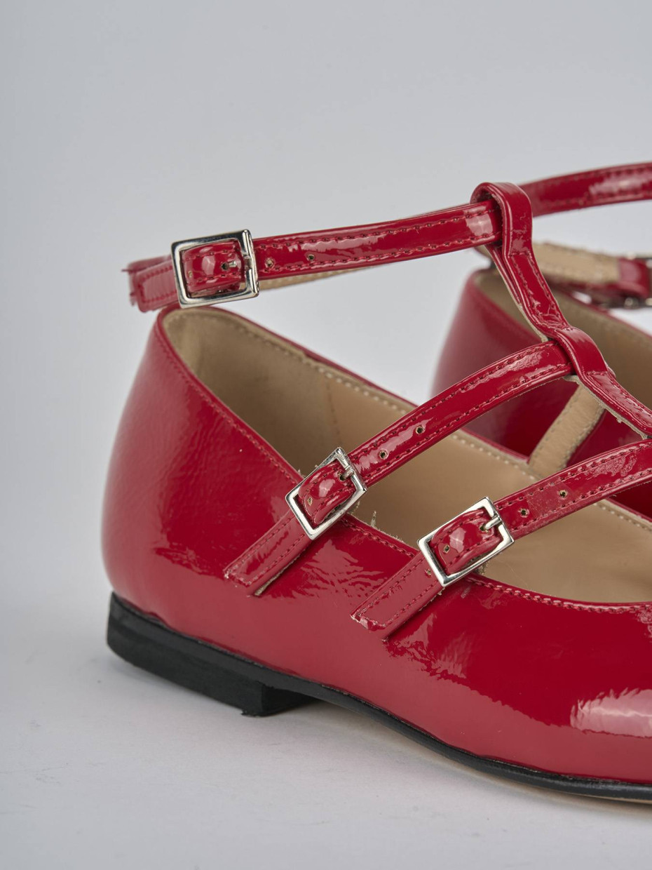 Ballerine tacco 1cm vernice rosso