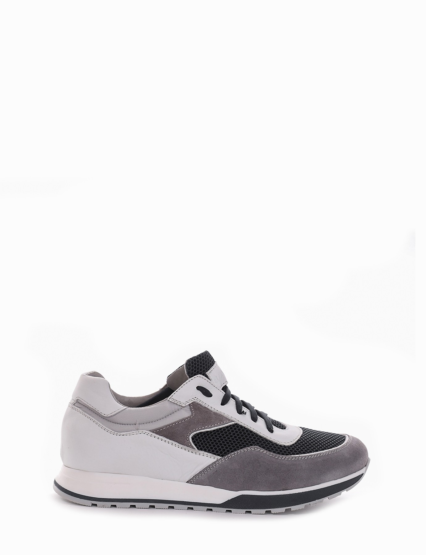 Sneakers man heel 2 cm grey leather | Barca Stores