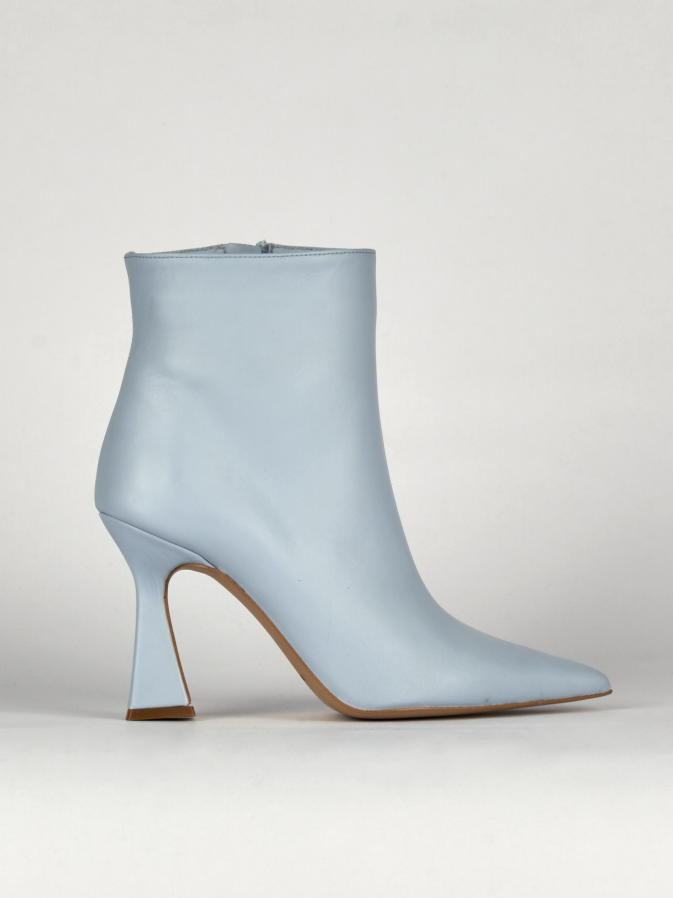 High heel ankle boots woman heel 9 cm light blue leather Barca Stores