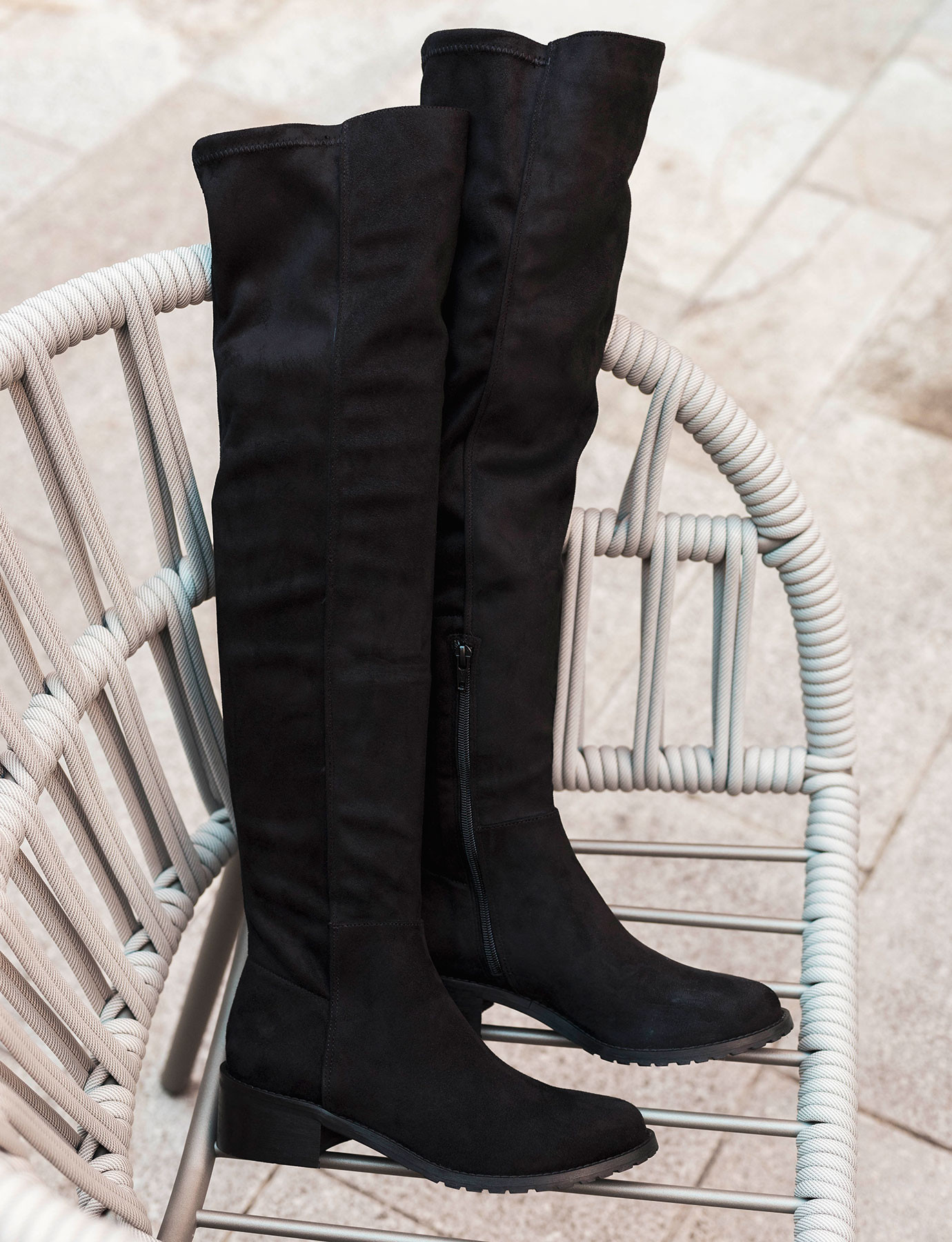 Black suede best sale boots low heel