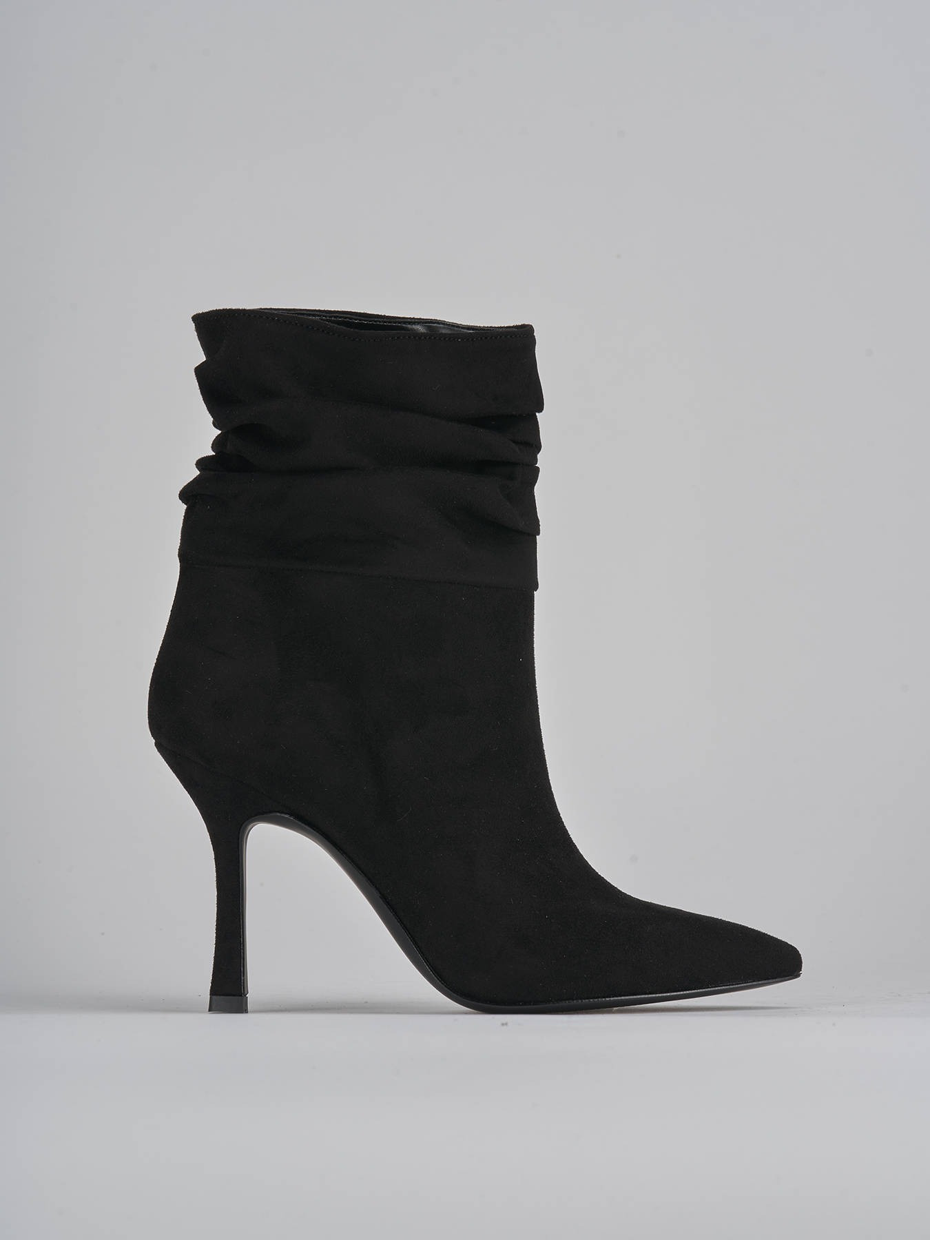 Black suedette kitten heel sock clearance boots