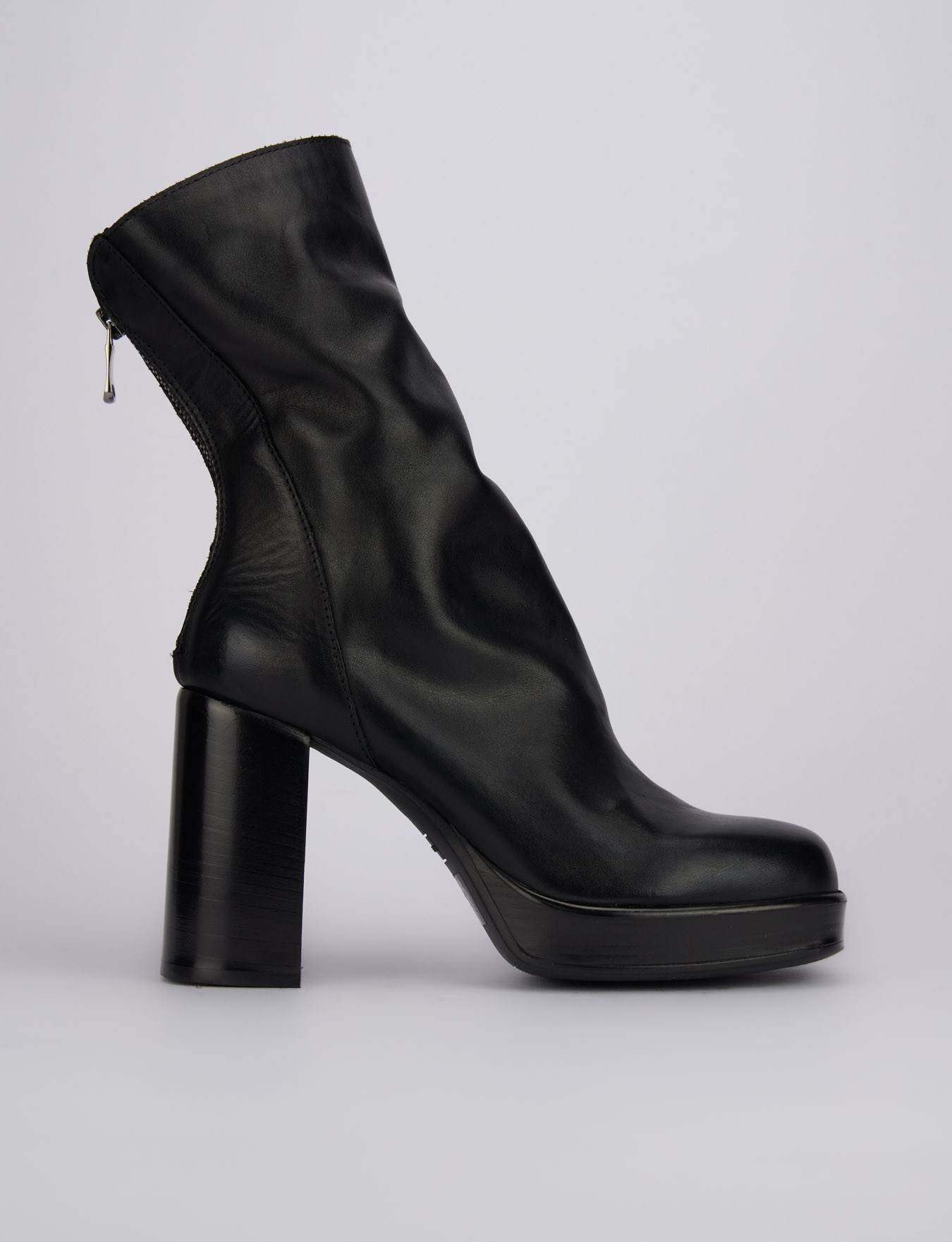 Black leather high heel ankle boots sale